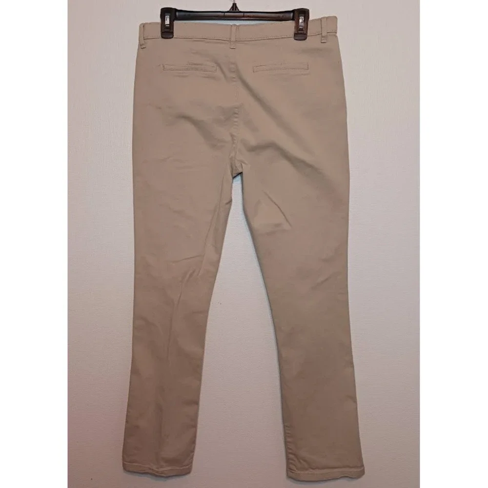 Place‎ Girls Chino Pants Beige Zip Straight Leg Flat Front Uniform 18